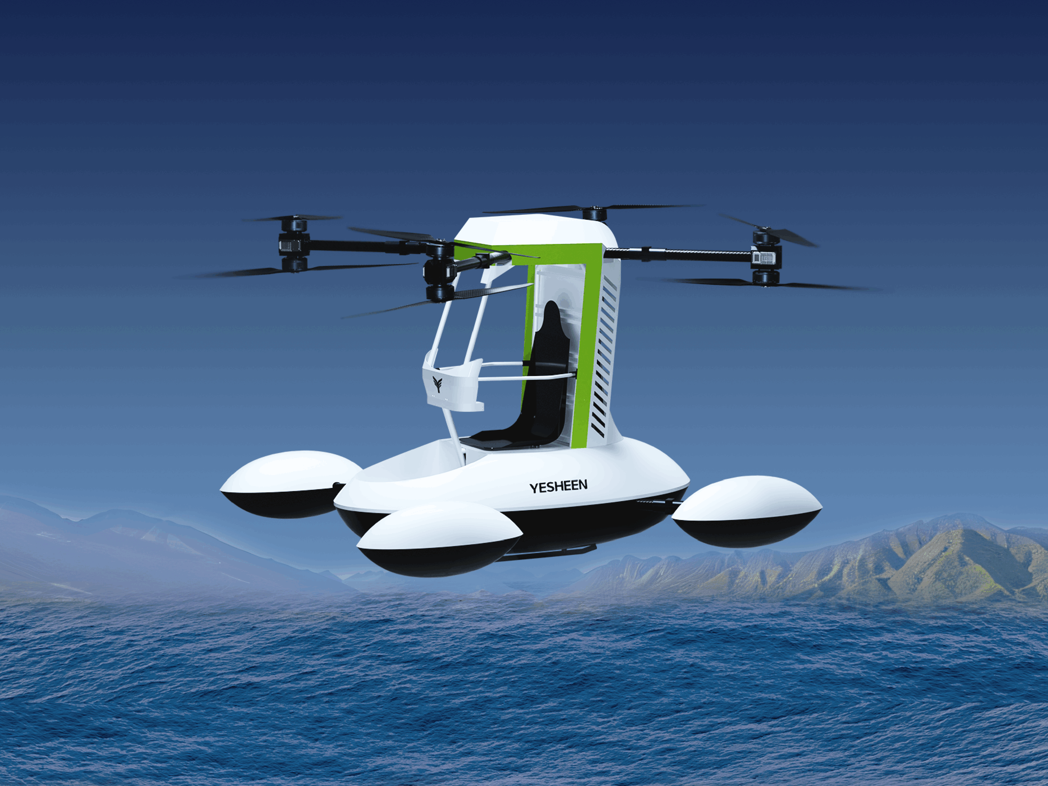 复合式倾转旋翼多人载人eVTOL - 晔生航空